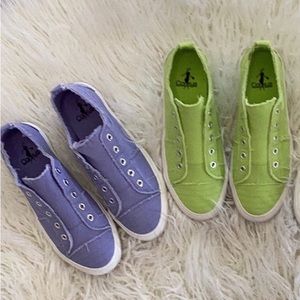 Corky’s Babalu Tennies in lime and lavender